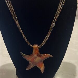 Gold Starfish Pendant Necklace